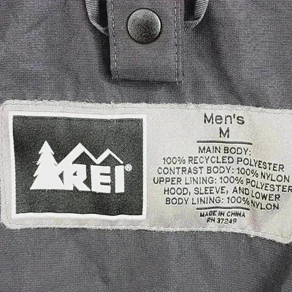 REI Mens Medium Windbreaker Jacket  Polyester & Nylon Full Zip Mock Neck - Picture 5 of 8